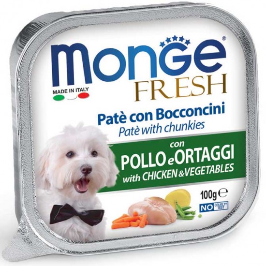 MONGE DOG PATE WITH CHUCKIES WITH CHICKEN & VEGETABLES