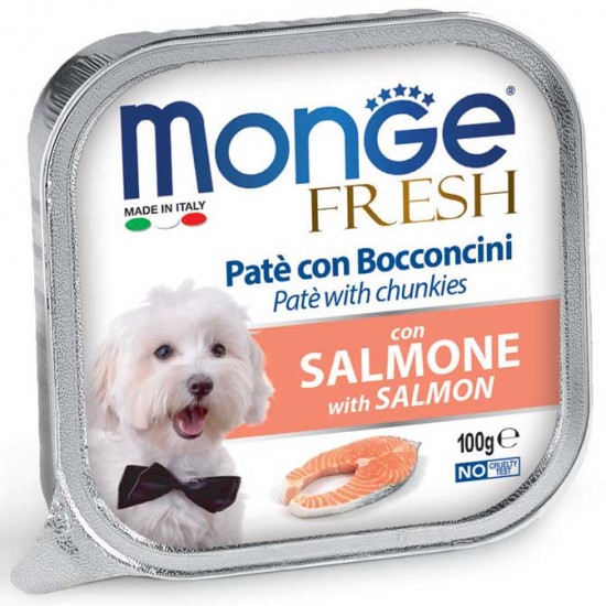 MONGE DOG PATE & CHUNKIES WITH SALMON